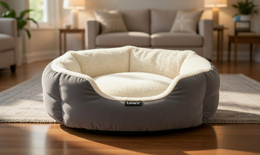 Round Donut Cat Cushion Bed, 20In Bed for Cats, Anti-Slip & Water-Resistant Bottom, Super Soft Durable Fabric Pet Beds