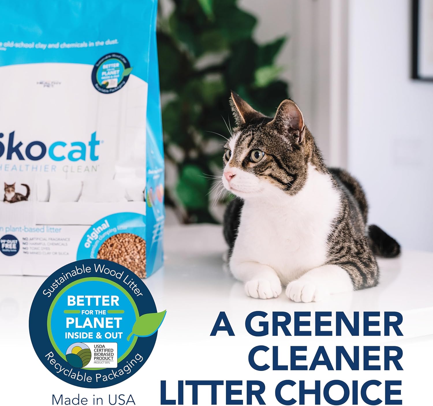 Original Wood Clumping Cat Litter, Unscented, 26 Pounds XL - Natural Ingredients, Stops Odor, Clumps Solid, 99% Dust Free, Great for All Cats