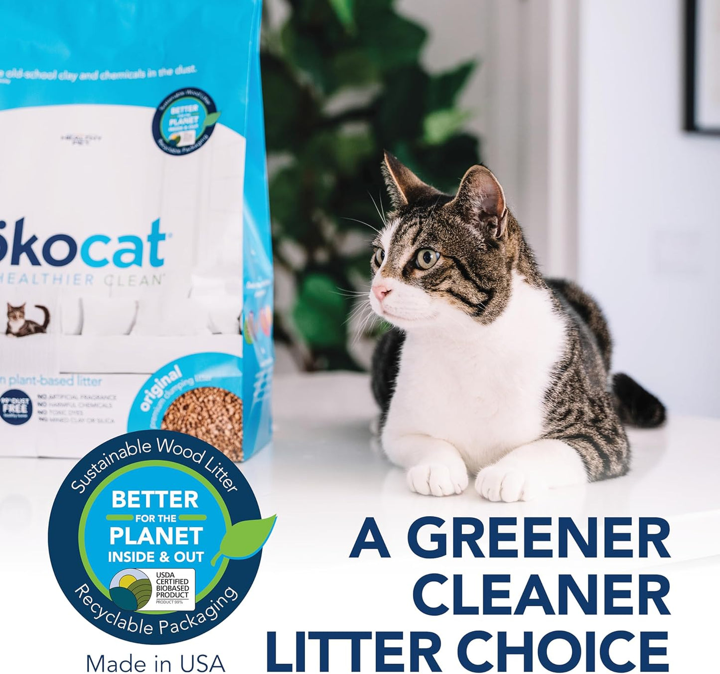 Original Wood Clumping Cat Litter, Unscented, 12.6 Pounds - Natural Ingredients, Stops Odor, Clumps Solid, 99% Dust Free, Great for All Cats