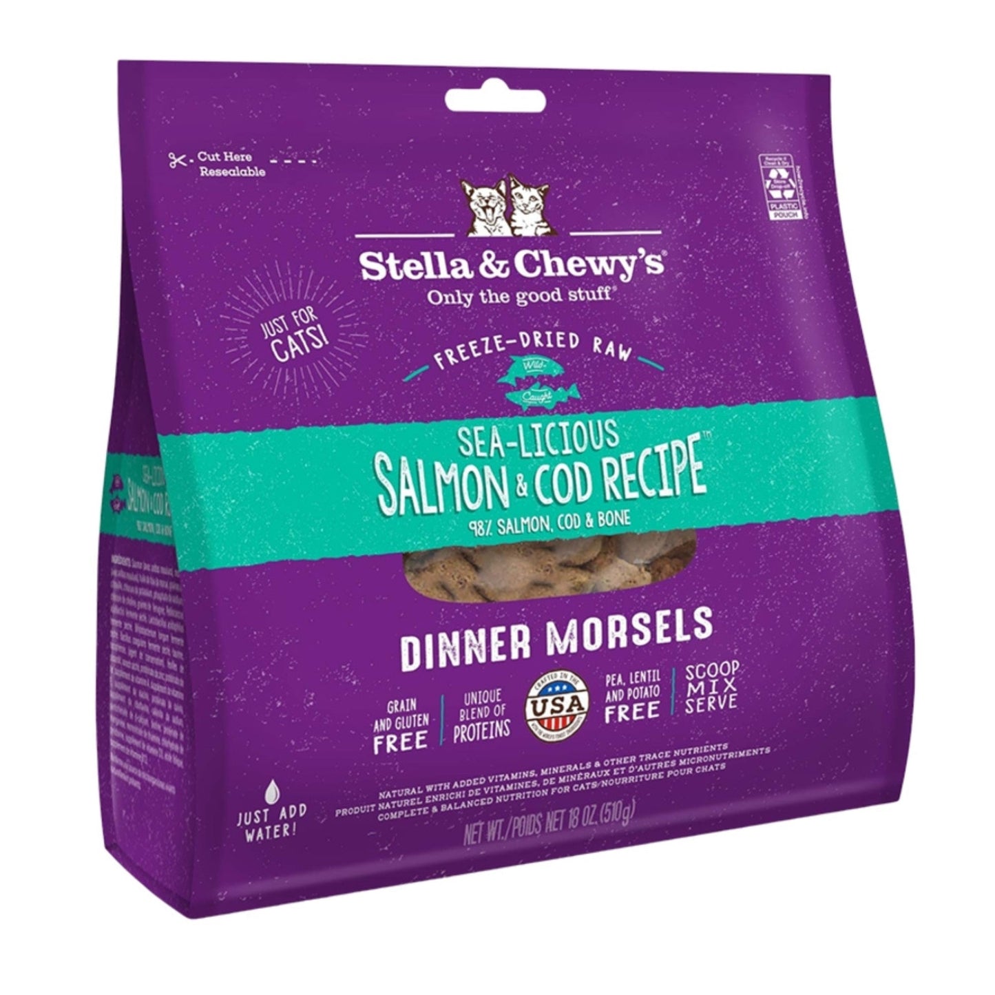 Cat Freeze-Dried Sea -Licious Salmon & Cod 18Oz.