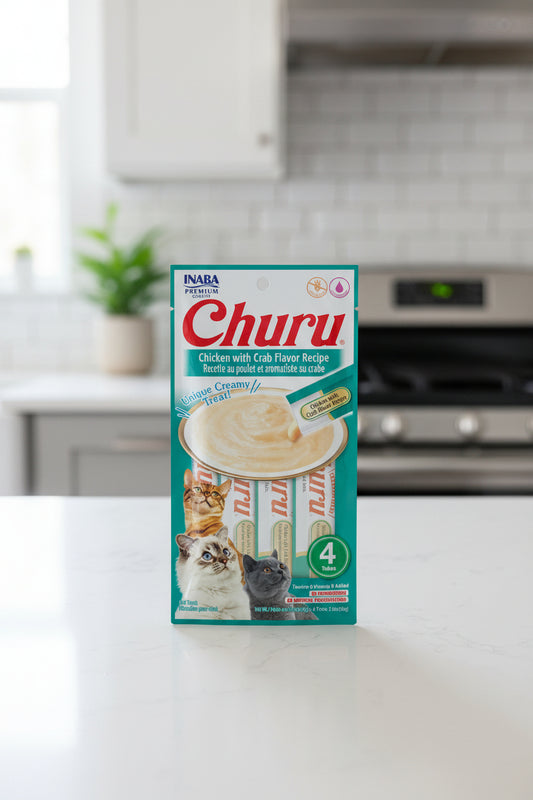 Churu Puree Cat Treats Chicken/Crab.5Oz. 4 Pk (Case of 6)