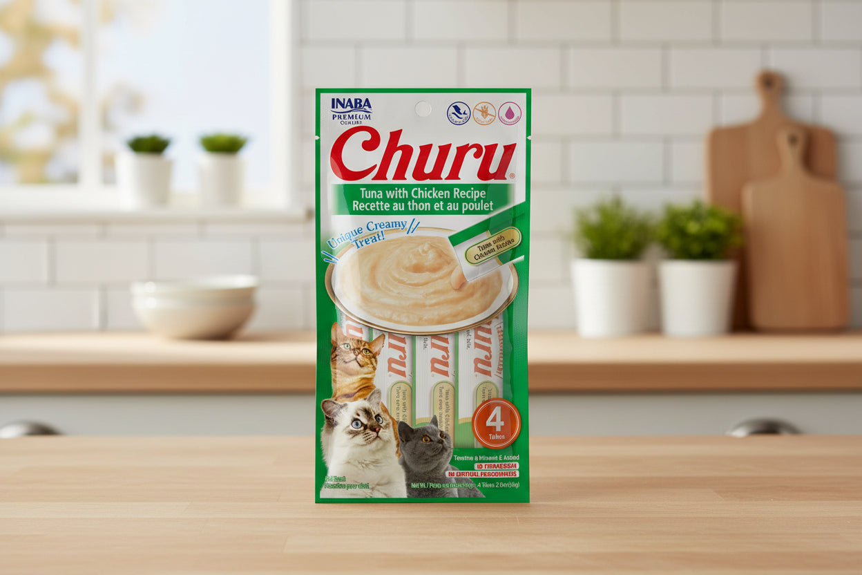 Churu Puree Cat Treats Tuna/Chicken .5Oz. 4 Pk (Case of 6)
