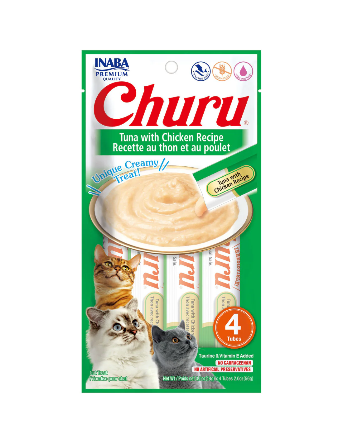 Churu Puree Cat Treats Tuna/Chicken .5Oz. 4 Pk (Case of 6)