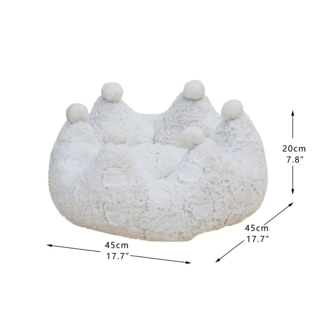 Rose Crown Pet Bed Ivory 17.7 In