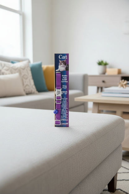 Safe Cat Adjustable Snag-Proof Nylon Breakaway Collar Purple 3-8 in X 8-12 In