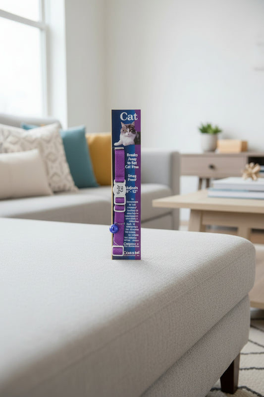 Safe Cat Adjustable Snag-Proof Nylon Breakaway Collar Purple 3-8 in X 8-12 In