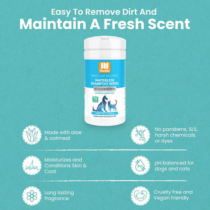 Waterless Grooming Wipes Sweet Pea and Vanilla 70 Count