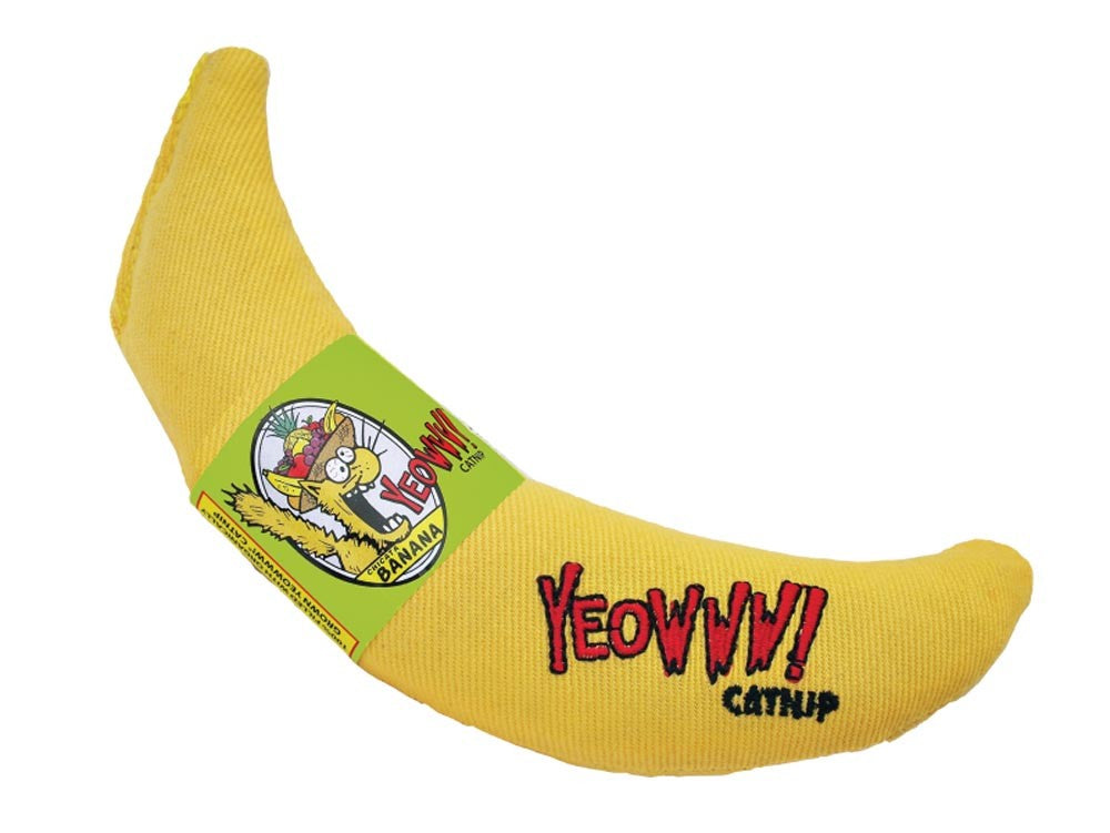 Yeowww Banana Catnip Cat Toy Yellow, 7 In