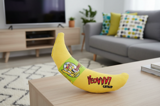 Yeowww Banana Catnip Cat Toy Yellow, 7 In