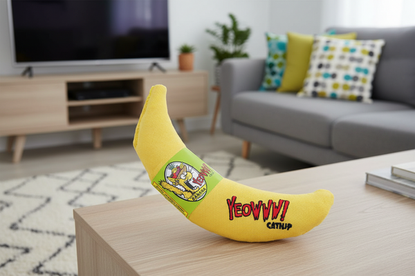 Yeowww Banana Catnip Cat Toy Yellow, 7 In