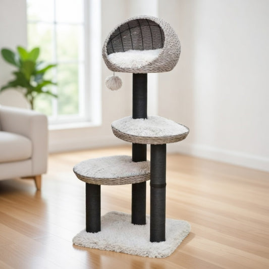 Tundra 3-Level Cat Tree Ivory 50 In