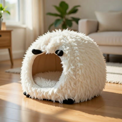 Max & Marlow Dome Cat Cave Sheep, 1Ea