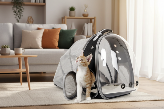 Back Expandable Cat Backpack Carrier, Fit up to 12 Lbs, Space Capsule Bubble Window Pet Carrier Backpack to Carry and Transport Cat Bunny Small Puppy