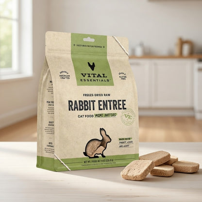 Cat Freeze-Dried Raw Grain Free Rabbit Entree Mini Patties 8Oz.