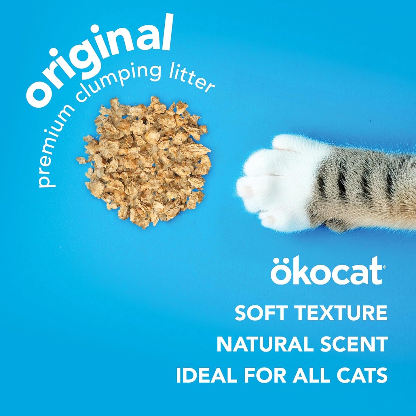 Original Wood Clumping Cat Litter, Unscented, 12.6 Pounds - Natural Ingredients, Stops Odor, Clumps Solid, 99% Dust Free, Great for All Cats