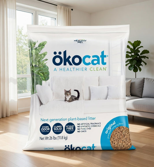 Original Wood Clumping Cat Litter, Unscented, 26 Pounds XL - Natural Ingredients, Stops Odor, Clumps Solid, 99% Dust Free, Great for All Cats