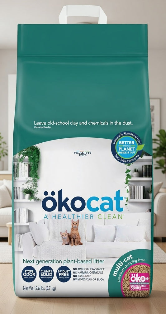 Multi-Cat Wood Clumping Cat Litter, 12.6 Pounds - Natural Ingredients, Obliterates Odors with Natural Odor Neutralizer, Clumps Solid, 99% Dust Free