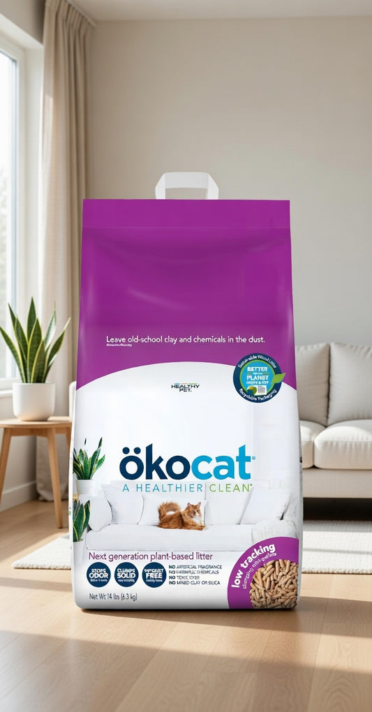 Less Mess Low Tracking Wood Clumping Cat Litter, 14 Pounds - Natural Ingredients, Stops Odor, Clumps Solid, 99% Dust Free