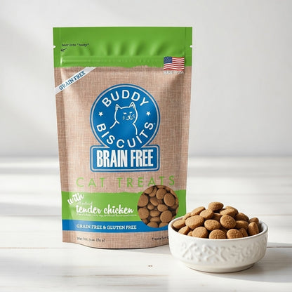 Grain-Free Buddy Biscuits with Tender Chicken Cat Treats; 3Oz. Bag
